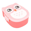 Plastic cartoon owl lunch box by Everything Baby, food-safe microwave storage container for kids, featuring playful owl design.