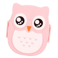 Plastic cartoon owl lunch box by Everything Baby, food-safe microwave storage container for kids with playful owl design.