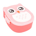 Plastic cartoon owl lunch box by Everything Baby, portable food-safe container for kids, with colorful owl design for pretend play