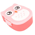 Plastic cartoon owl lunch box by Everything Baby, featuring a colorful pretend play food storage container for kids.