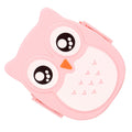 Plastic portable cartoon owl lunch box from Everything Baby, designed for kids, featuring food-safe material and microwave-friendly storage.