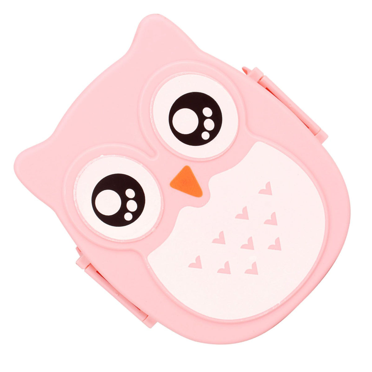Plastic cartoon owl lunch box by Everything Baby, designed for kids, featuring food-safe plastic and microwave-safe storage.
