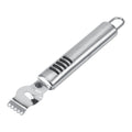 Stainless steel lemon lime orange peeler and citrus zester with ergonomic handle, ideal for peeling and zesting fruits.