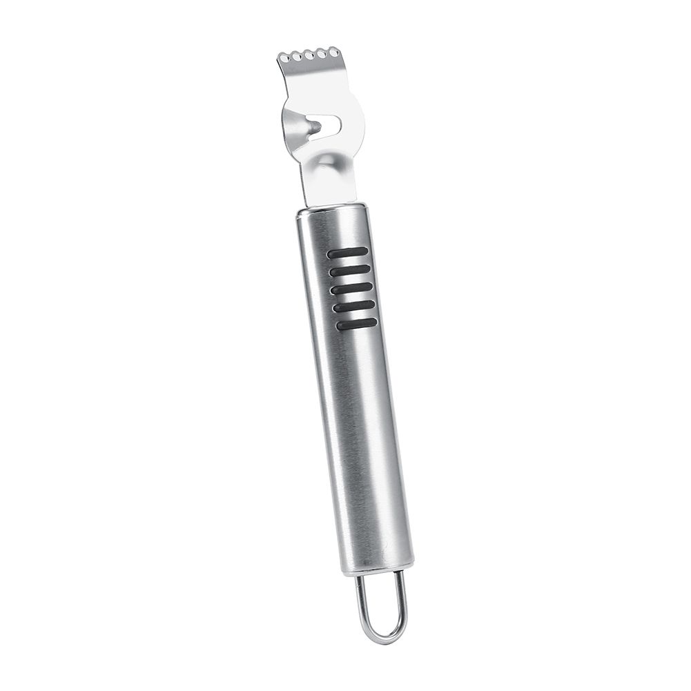 Stainless steel lemon lime orange peeler and citrus zester with ergonomic handle, designed for easy fruit peeling and zesting.