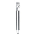 Stainless steel lemon lime orange peeler and citrus zester with ergonomic handle for easy fruit zesting and peeling.
