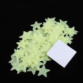 Set of 100 glow-in-the-dark star stickers for nursery walls, suitable for baby's room and kids' pretend play decor.