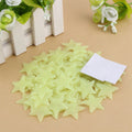 Set of 100 glow-in-the-dark star stickers for nursery walls, perfect for kids' pretend play and decorating baby and kids' bedrooms.