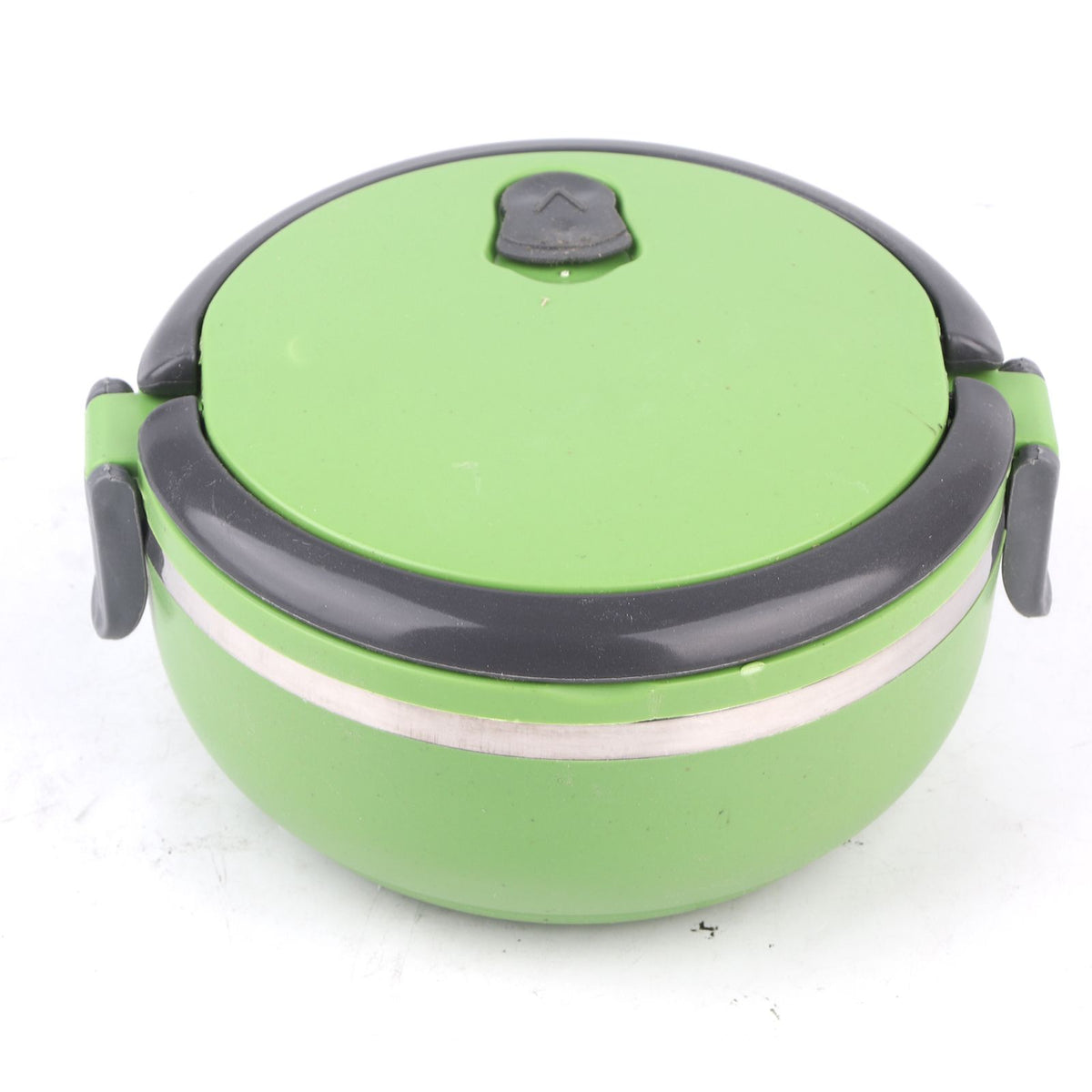 Round stainless steel lunch box with one layer, durable design, suitable for kids' nursing and feeding, by Everything Baby.