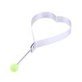Stainless steel fried egg mold and pancake shaper for kids, with circular rings for fun pretend play cooking activities.