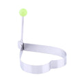 Stainless steel fried egg mold and pancake shaper for kids, with round rings for fun pretend play cooking activities.