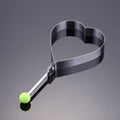Stainless steel fried egg mold and pancake shaper from Everything Baby, with round ring for shaping eggs and pancakes.