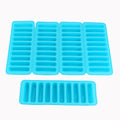 Colorful silicone cylinder ice cube tray for freezing, ideal for making fondant or chocolate molds for baby and kids feeding.