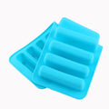 Colorful silicone cylinder ice cubes tray for freezing fondant or chocolate, designed for baby and kids feeding and baking.