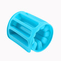 Colorful silicone cylinder ice cube tray with multiple molds for making fondant or chocolate, ideal for baby feeding and baking.
