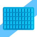 Silicone bear-shaped gummy maker tray for candies, chocolates, and ice, featuring 50 cavities for fun baby and kids treats