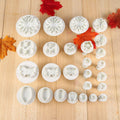 Set of 46 flower fondant cake decorating tools and cutters from Everything Baby, used for sugarcraft cake decoration.