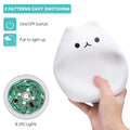 Cute EECOO cat-shaped night light for kids, soft silicone lamp with tap control, ideal as a decompression toy for children.