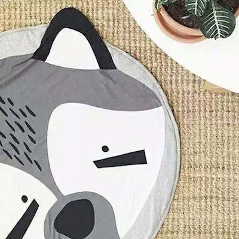 Cute cartoon animal cotton baby play mat from Everything Baby, soft crawling mat for children in pretend play area.