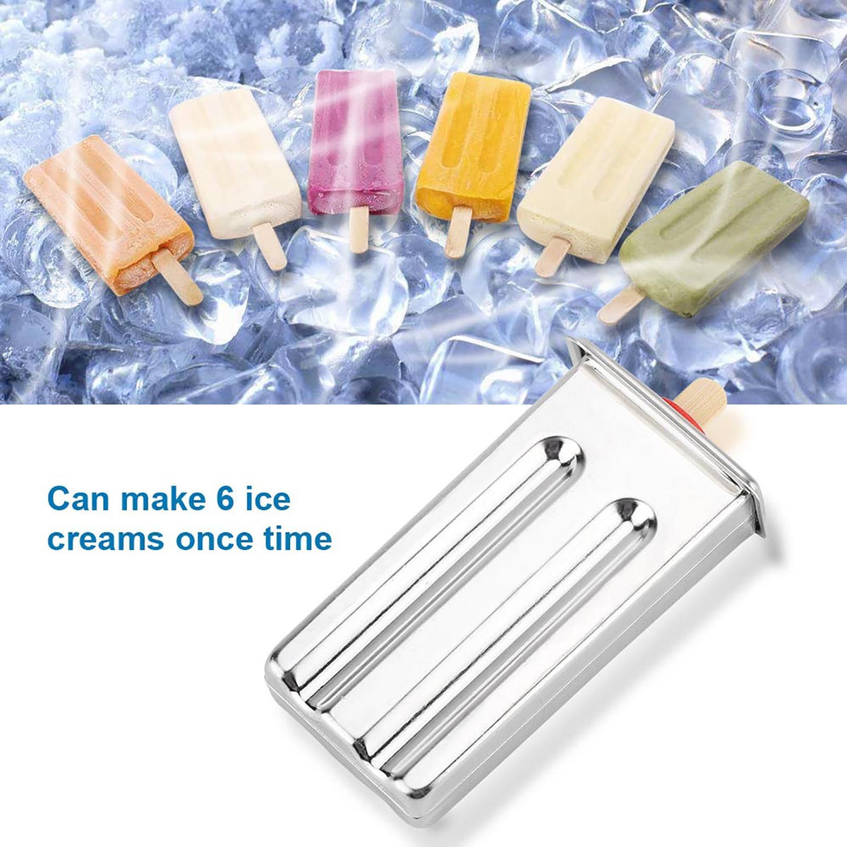 Stainless steel ice pop mold for DIY ice cream making, ideal for home kitchen and industrial use, from Everything Baby.