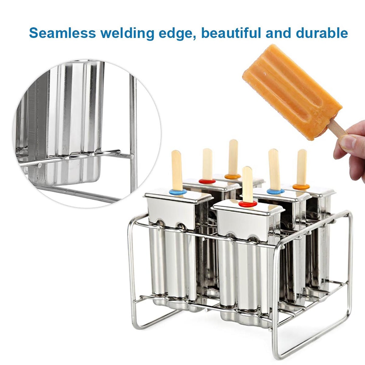 Stainless steel ice pop mold maker by Everything Baby, ideal for DIY ice creams and pops in home or industrial kitchens.