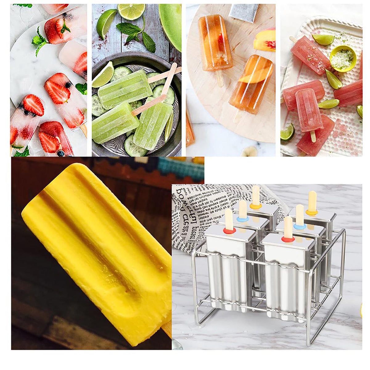 Stainless steel ice pop mold by Everything Baby, ideal for making DIY ice cream treats in a home or industrial kitchen setting.
