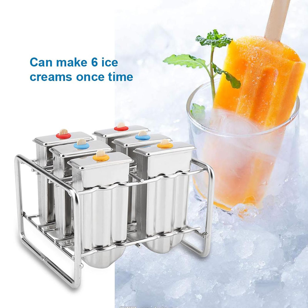 Stainless steel ice pop mold maker from Everything Baby, designed for DIY ice cream and frozen treats in industrial and home kitchens.
