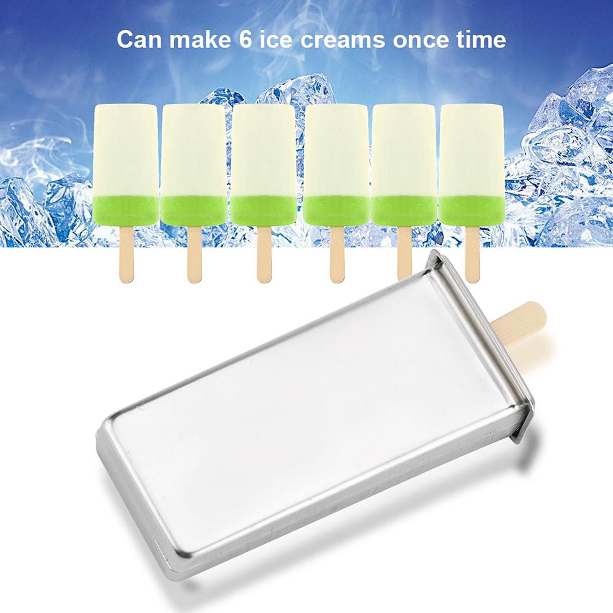 Stainless steel ice pop mold maker from Everything Baby, ideal for DIY ice cream and popsicles in a home or industrial kitchen setting.