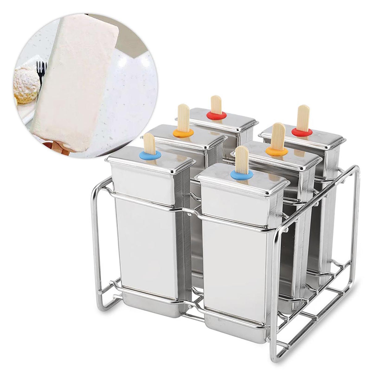 Stainless steel ice pop mold by Everything Baby, industrial-style DIY ice cream maker tool for home kitchen use.
