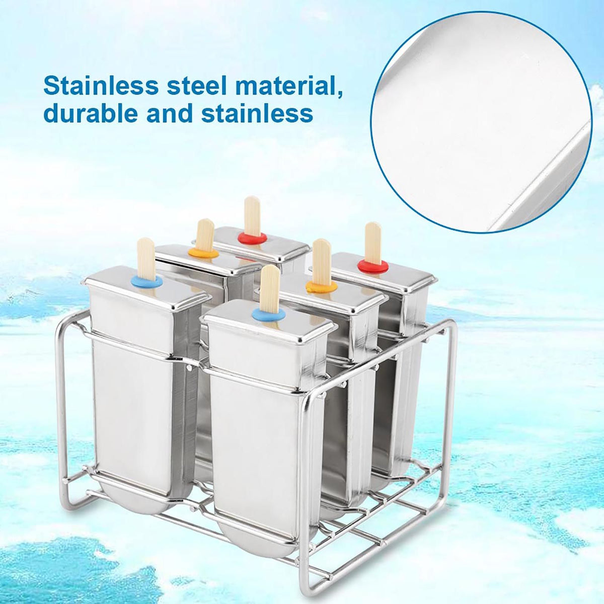 Stainless steel ice pop mold maker from Everything Baby, ideal for DIY ice cream and frozen treats in home or industrial kitchens.