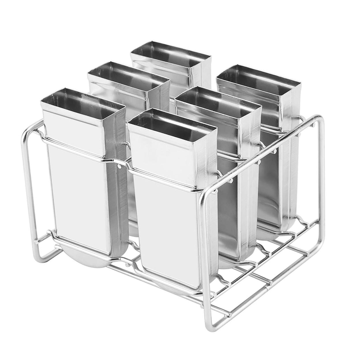 Stainless steel ice pop mold maker for DIY ice cream treats, designed for home kitchen and kids' pretend play activities.