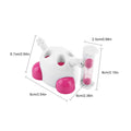 Pink children's toothbrush holder with hourglass timer for 3-minute countdown, part of baby and kids dental grooming kits.