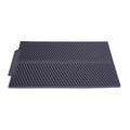Grey rectangle silicone drain mat for drying dishes, heat resistant and slip-proof tray from Everything Baby, ideal for kitchen use