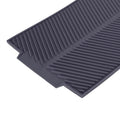 Grey rectangle silicone drain mat for drying dishes, heat resistant and slip-proof tray, ideal for baby and kids nursing and feeding areas.