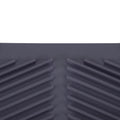 Gray rectangle silicone drain mat for drying dishes, heat resistant and slip-proof tray for kitchen use.