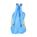 Blue mesh drawstring backpack for kids by Everything Baby, ideal for outdoor play and beach toy storage with shell design.