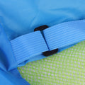 Blue mesh drawstring backpack for kids by Everything Baby, ideal for outdoor play, beach trips, and storing toys.