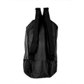 Black mesh drawstring backpack for kids, outdoor beach shell toy storage bag, lightweight and portable for children’s outdoor play.