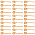 Set of 30 mini natural wooden children spoons for outdoor play, perfect as baby and kids kitchen condiment tools.