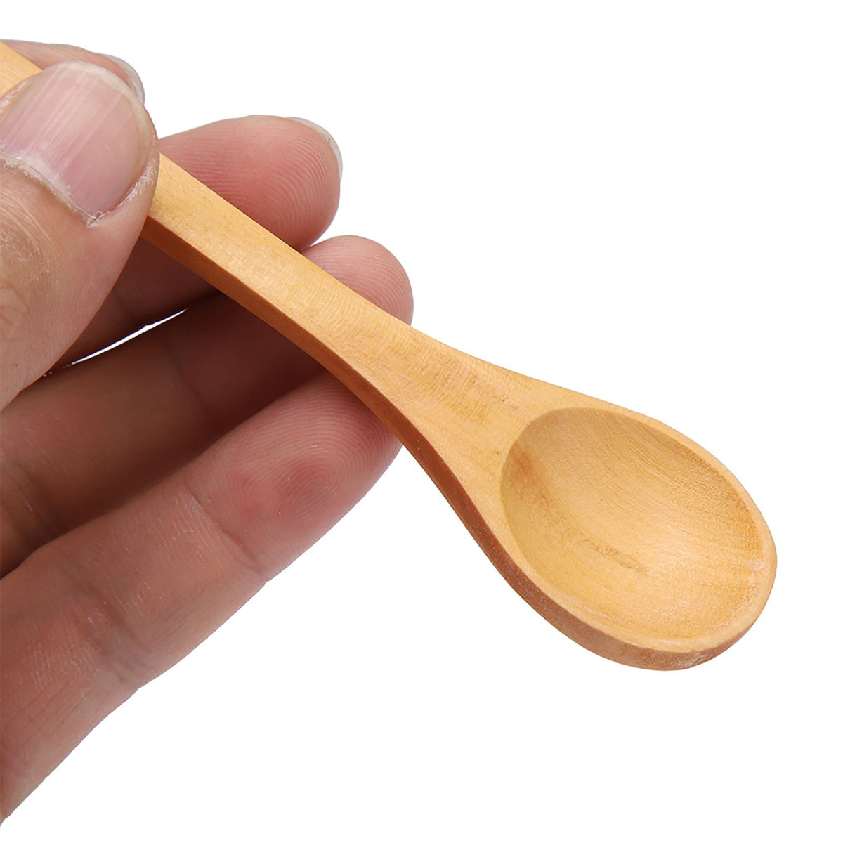 Set of 30 mini natural wooden spoons for children, ideal as outdoor play toys and kitchen condiment tools by Everything Baby.