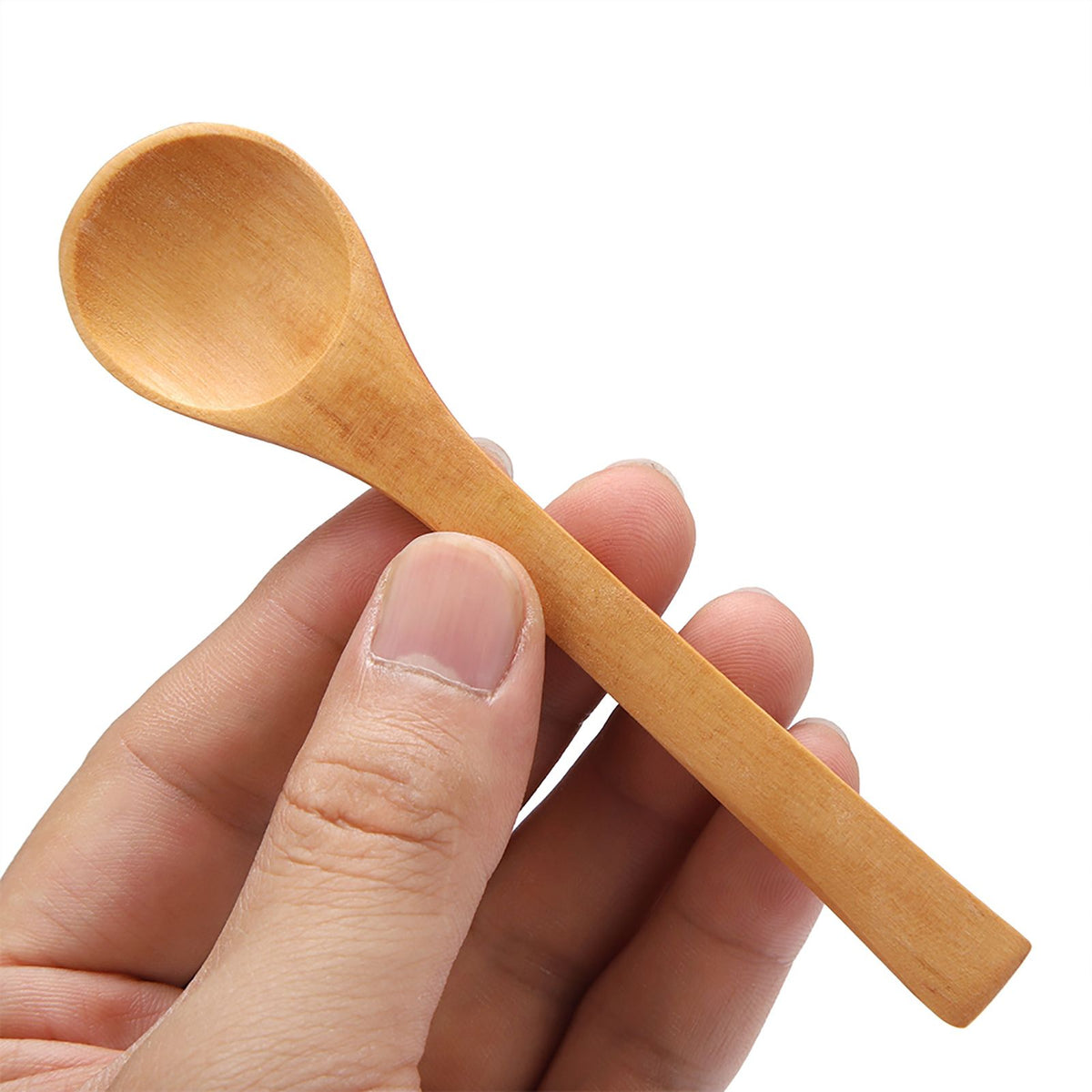 Set of 30 mini natural wooden children's spoons, ideal for play and kitchen use, by Everything Baby.