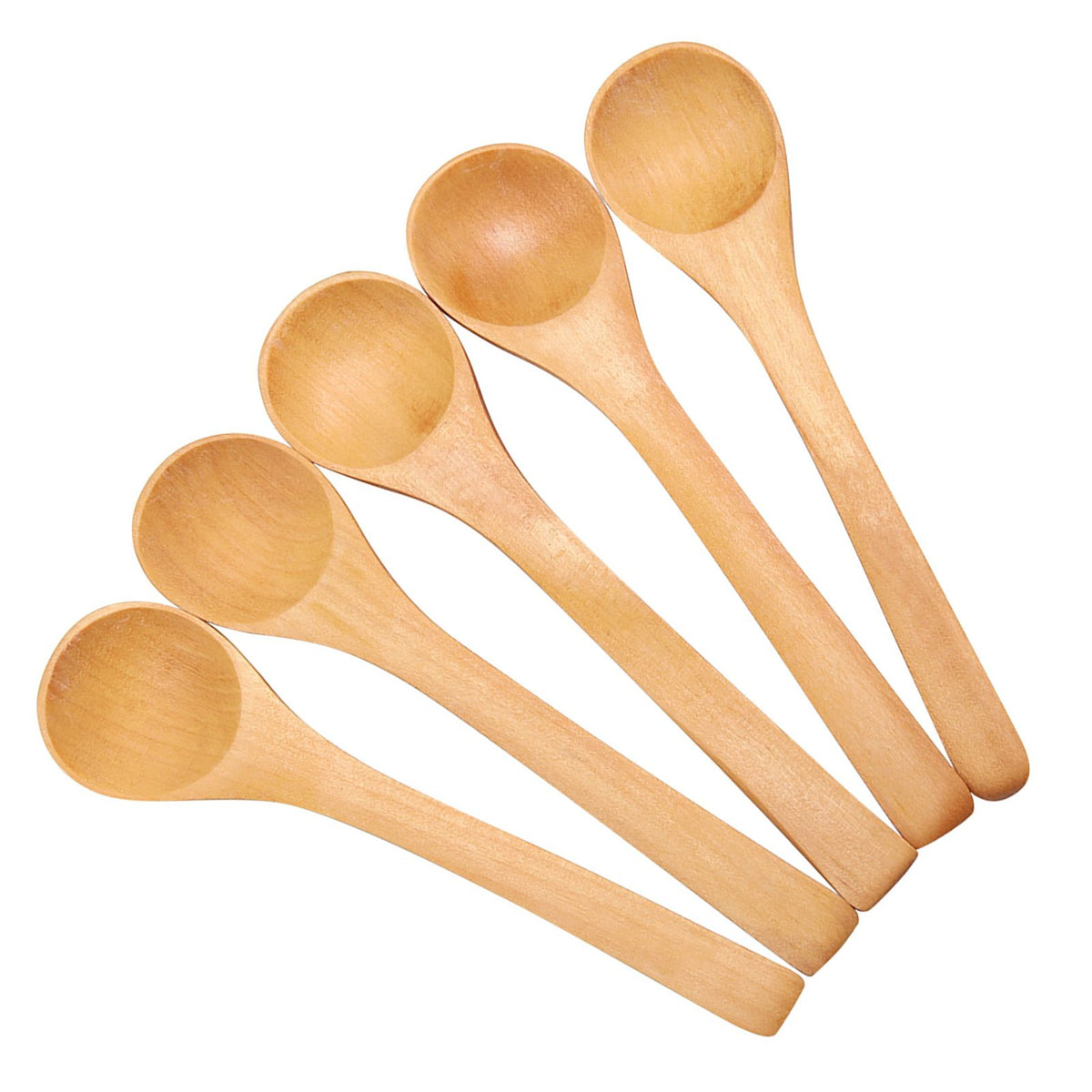 Set of 30 mini natural wooden children’s spoons by Everything Baby, ideal for outdoor play and kitchen condiment use.