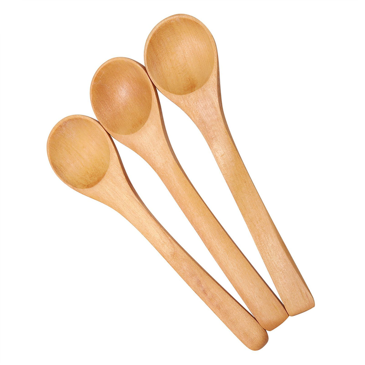 Set of 30 mini natural wooden children’s spoons for outdoor play and kitchen use, by Everything Baby, ideal for kids’ toys.