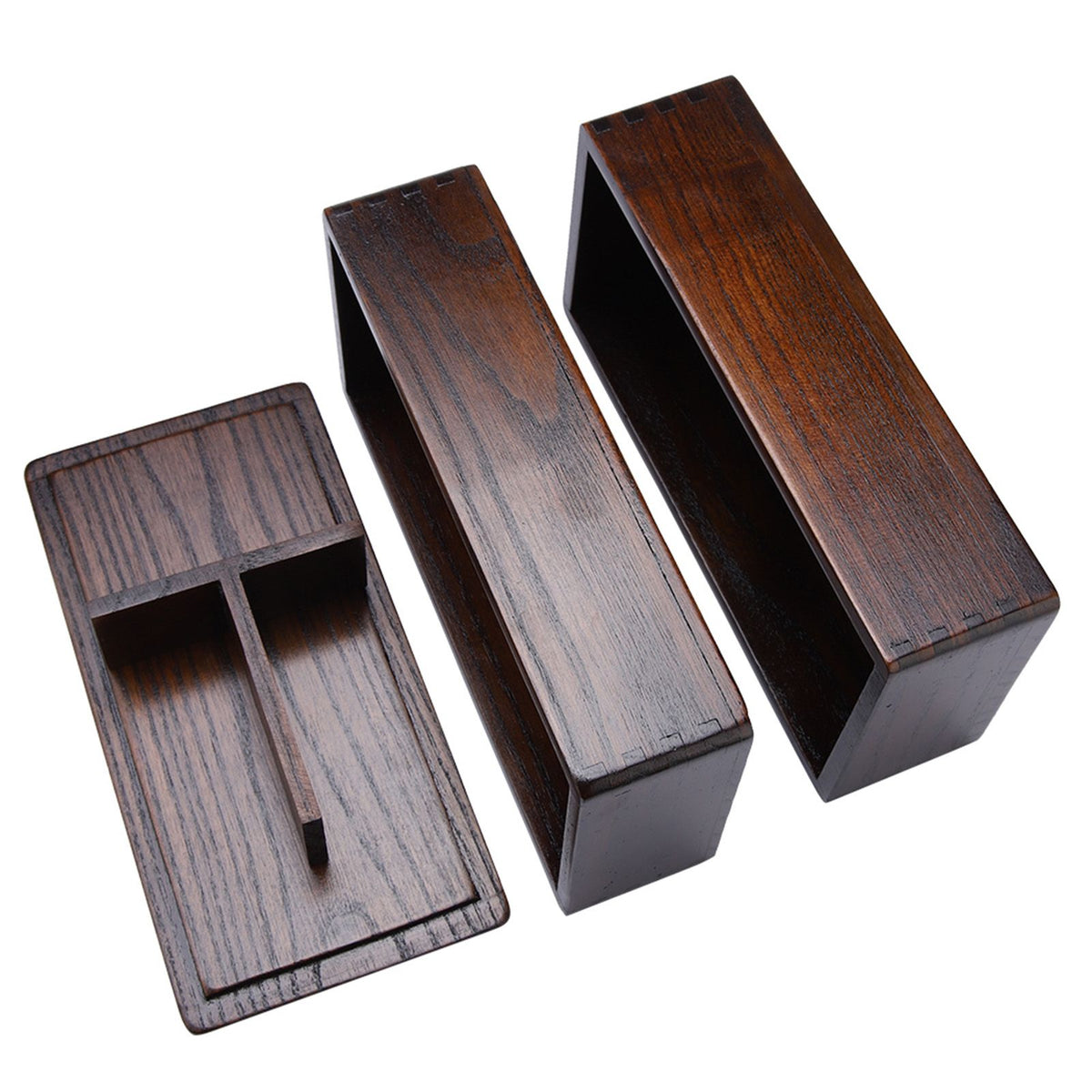 Double-layer natural wooden lunch box for kids, rectangular food container ideal for picnic, sushi, and bento meals.