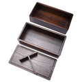 Natural wooden double-layer lunch box for picnic or sushi, featuring rectangular shape and bamboo finish for kids and adults.
