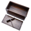 Natural wooden double layer lunch box with rectangular design, ideal for kids' picnic, sushi, and bento meals by Everything Baby.