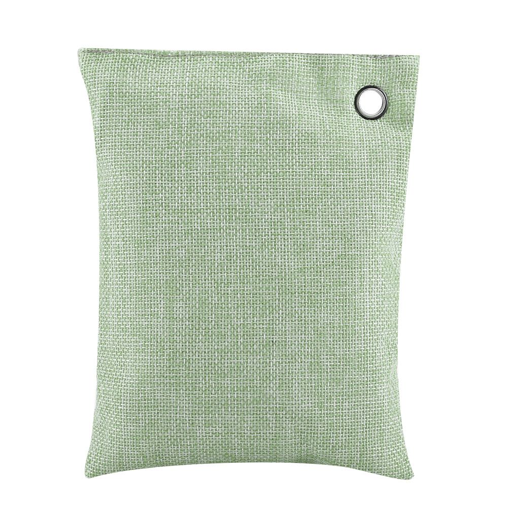 Light green air purifying bag with activated charcoal for odor removal, designed for cars and kids' spaces by Everything Baby.