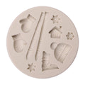 Silicone cake mold featuring Christmas-style deer, pine cone, and bear shapes for DIY baking, by Everything Baby.