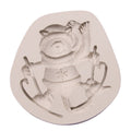 Silicone cake mold featuring Christmas-themed deer, pine cone, and bear designs for DIY holiday baking and cake decorating.