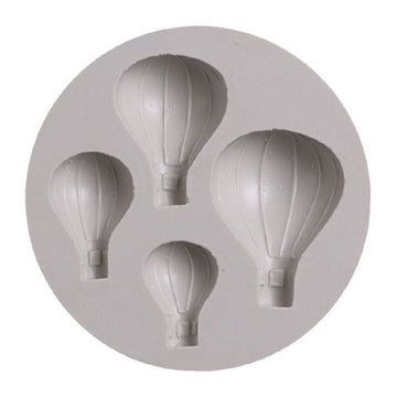 Silicone mold with hot air balloon pattern for cake decorating, designed for baking and fondant cake decorations.
