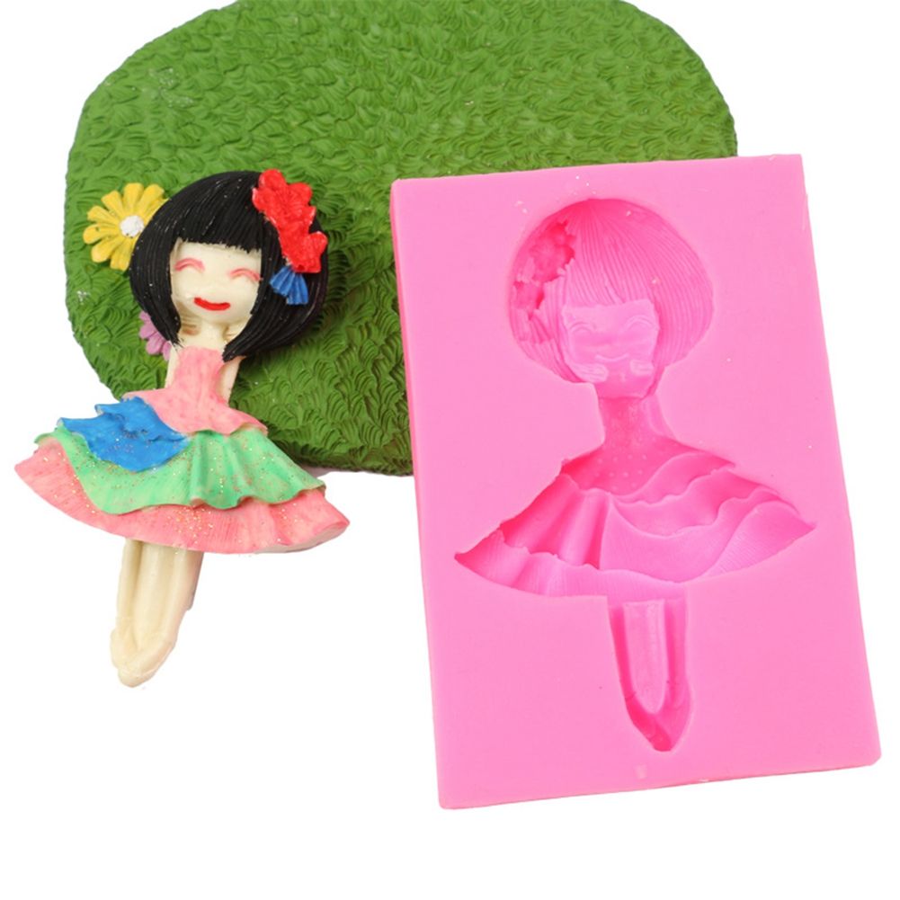 Silicone cake mold with ballet dancing girl pattern, ideal for baking desserts, pudding, or soap making, by Everything Baby.